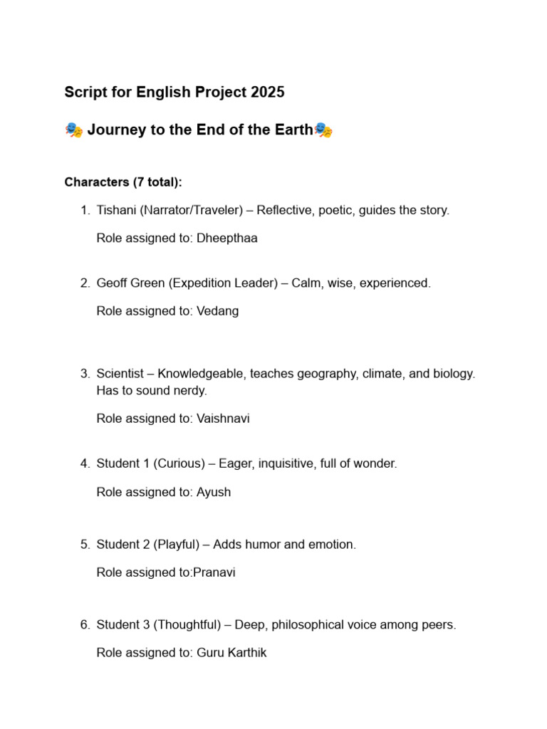 Script For English Project 2025 | PDF | Antarctica | Ice