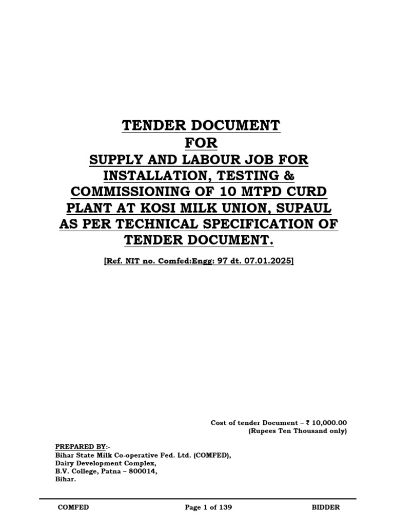 Tender Document 97 | PDF | Specification (Technical Standard) | Prices