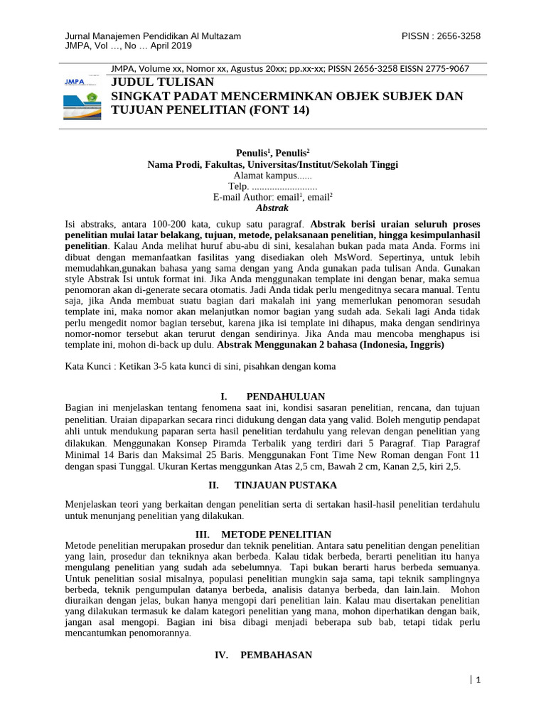Panduan Penulisan Jurnal Pendidikan | PDF