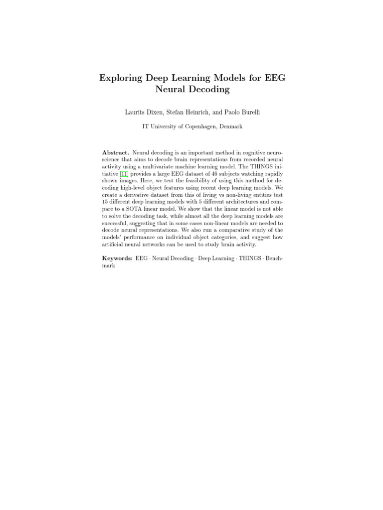 Deep Learning for EEG Neural Decoding | PDF | Deep Learning ...
