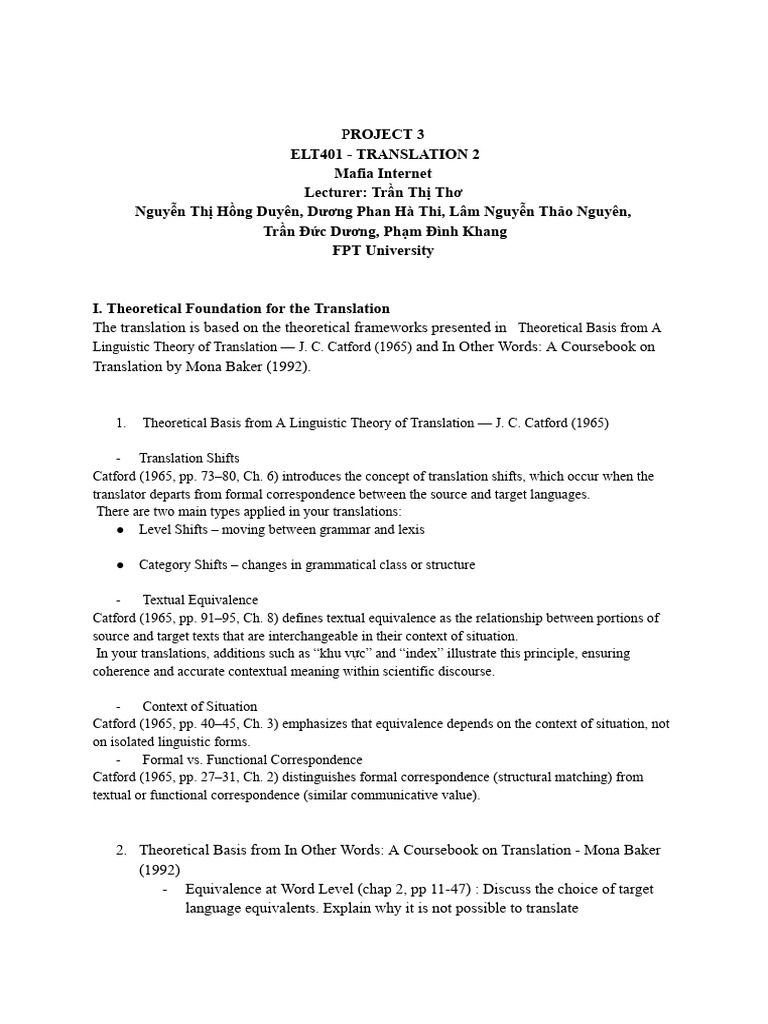 Translation Theory and Practice Analysis | PDF | Translations | Semantics