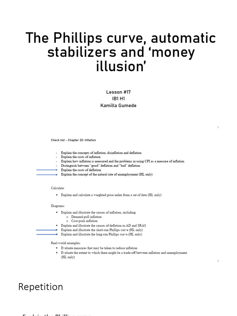 Understanding Inflation and the Phillips Curve | PDF | Cost Of Living ...