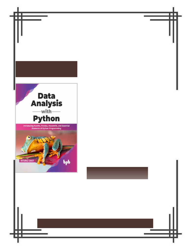 Data Analysis with Python Introducing NumPy Pandas Matplotlib and ...