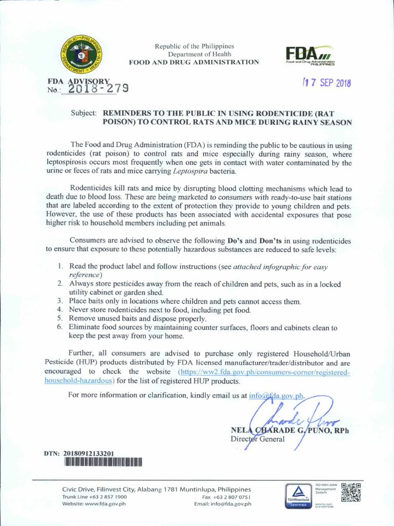 FDA Advisory No. 2018 279 | PDF