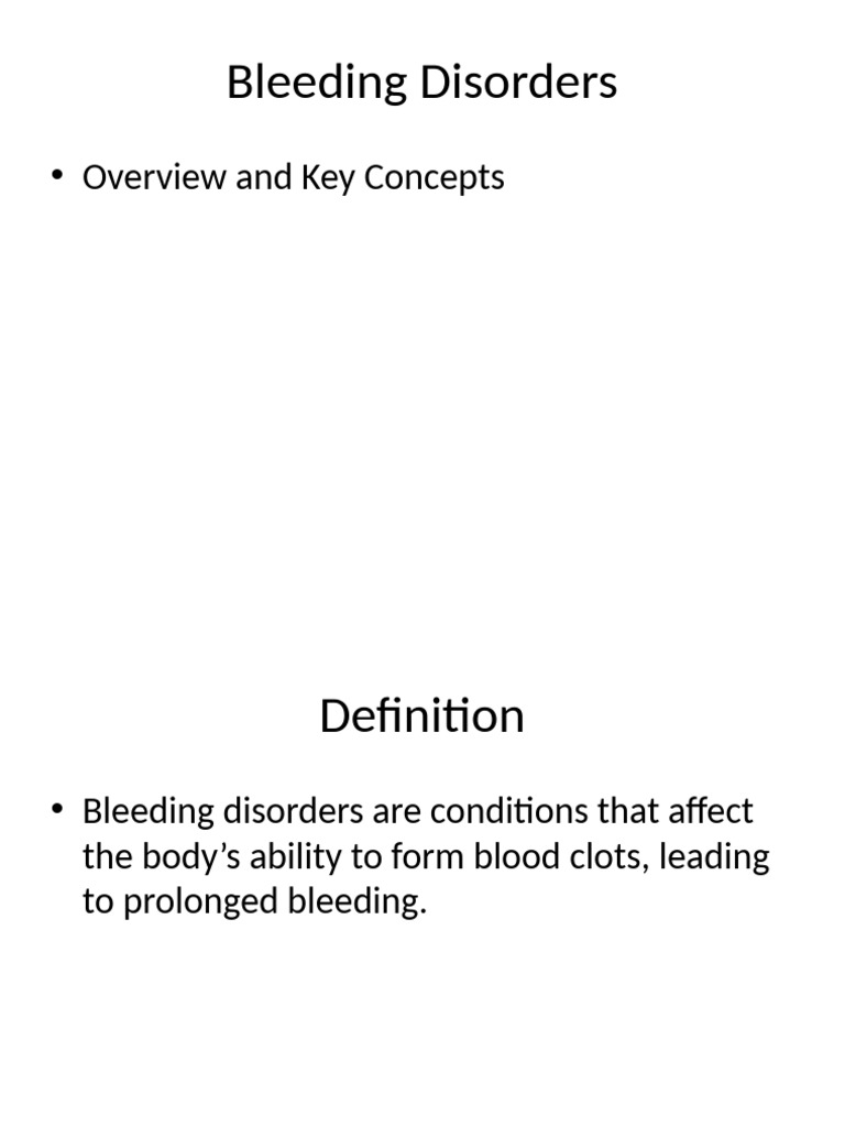 Bleeding Disorders Presentation | PDF