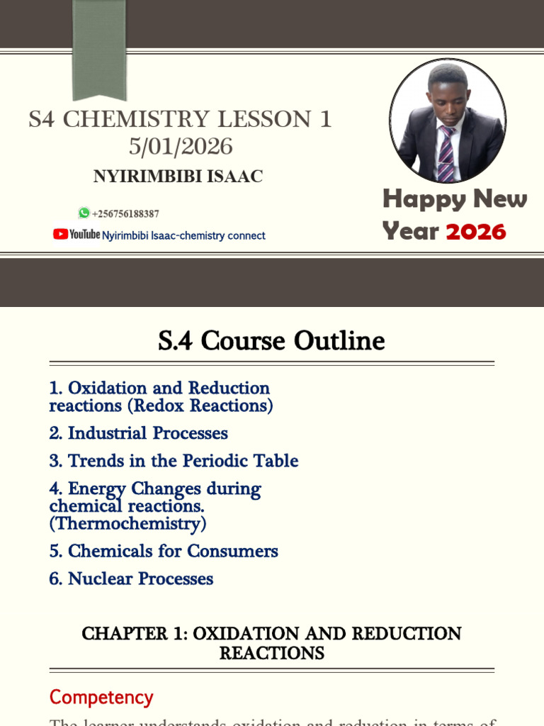 S4 Chemistry: Redox Reactions Overview | PDF | Redox | Chemical Reactions