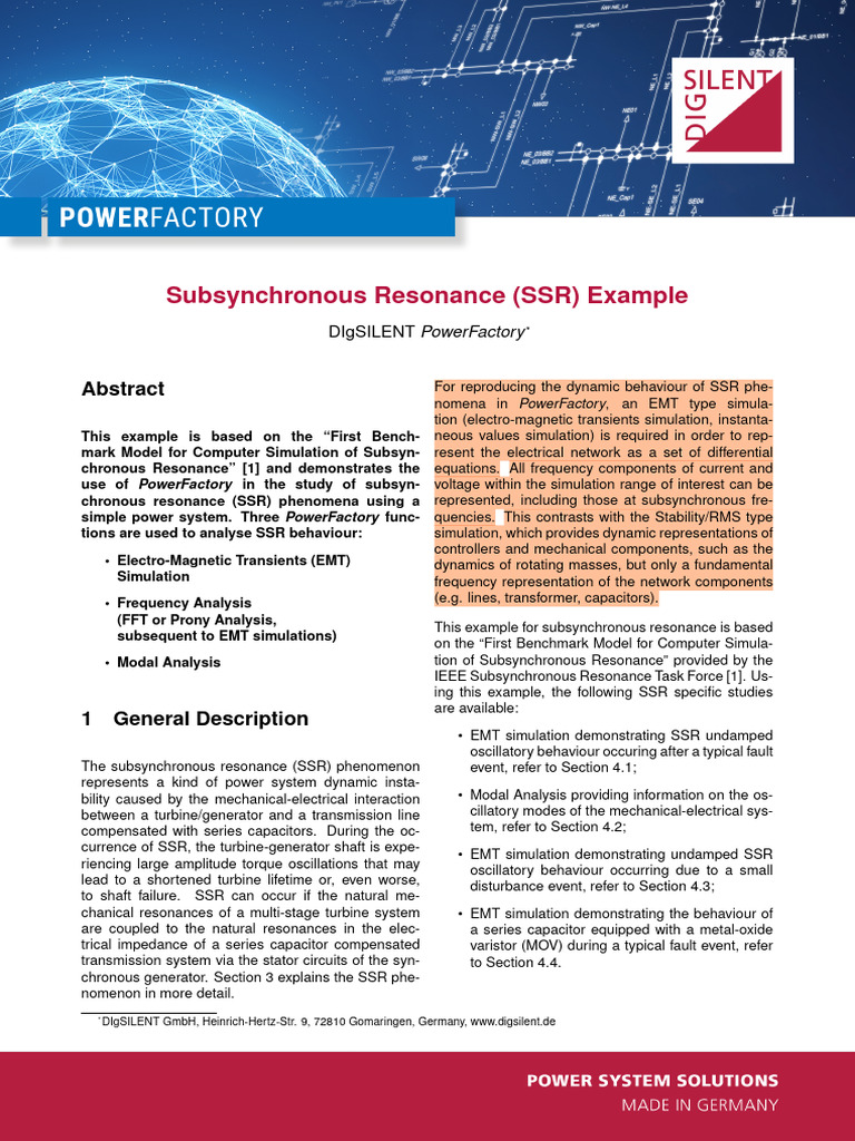 SSR Analysis Using PowerFactory Simulation | PDF | Resonance ...