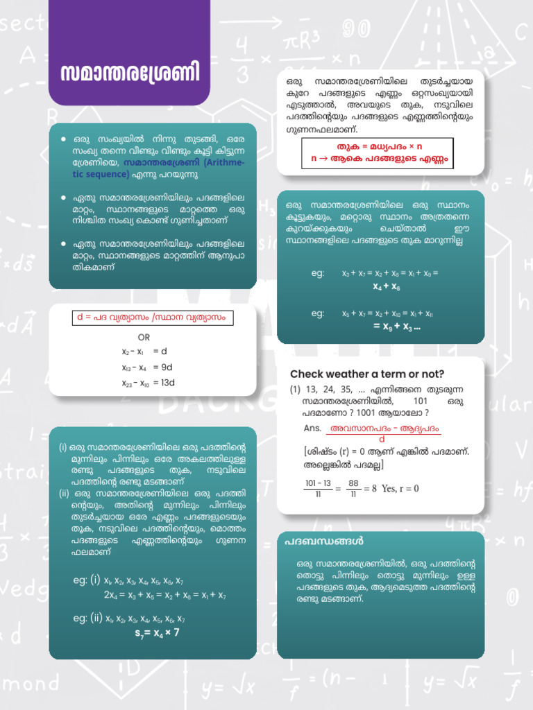 Arithmatic Sequences - Mind Map | PDF