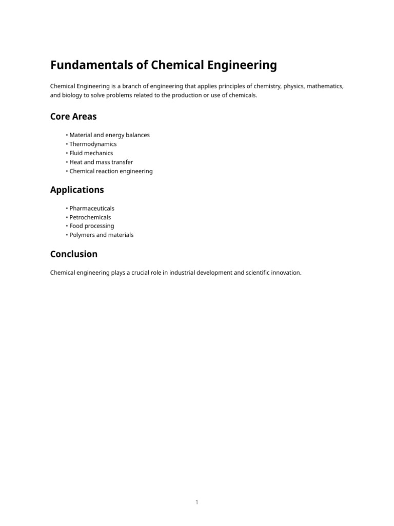 Chemical Engineering Fundamentals Guide | PDF