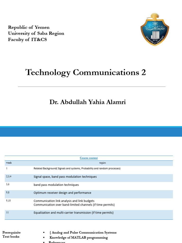 Advanced Communication Systems Overview | PDF | Telecommunications ...