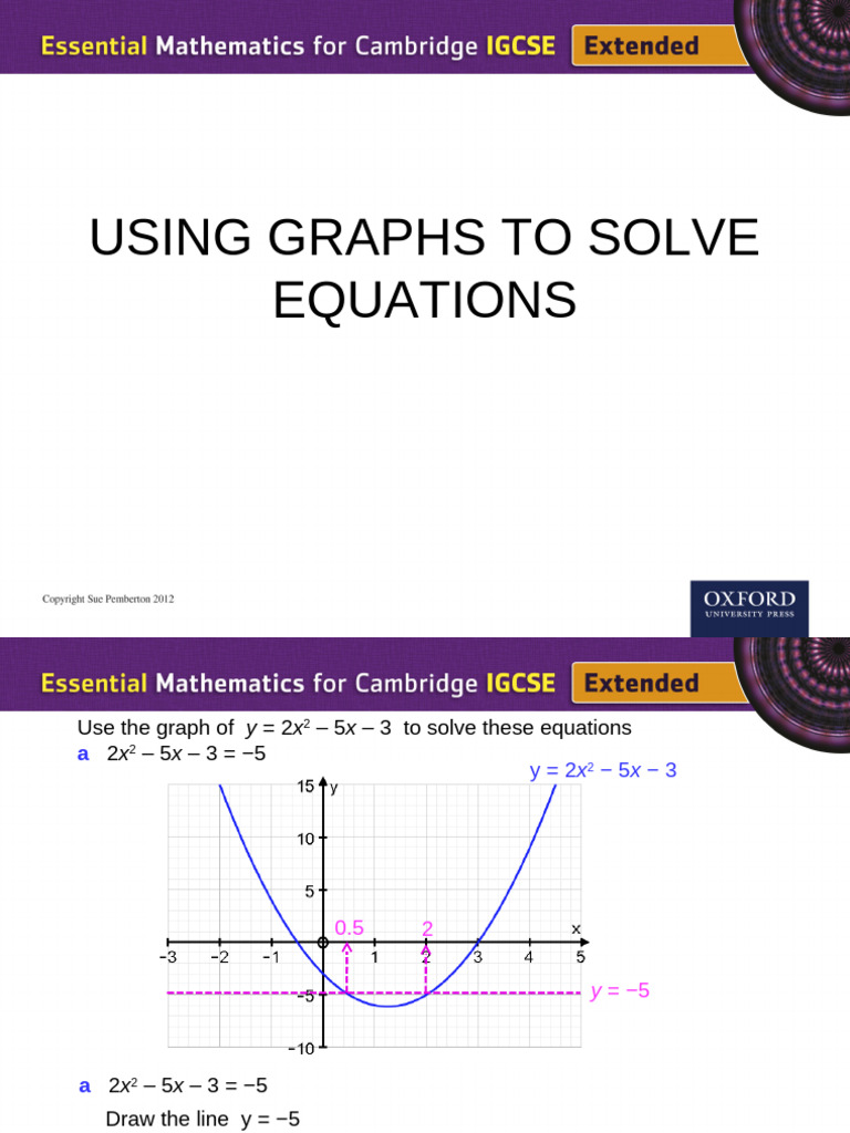 Using Graphs To Solve Equations | PDF
