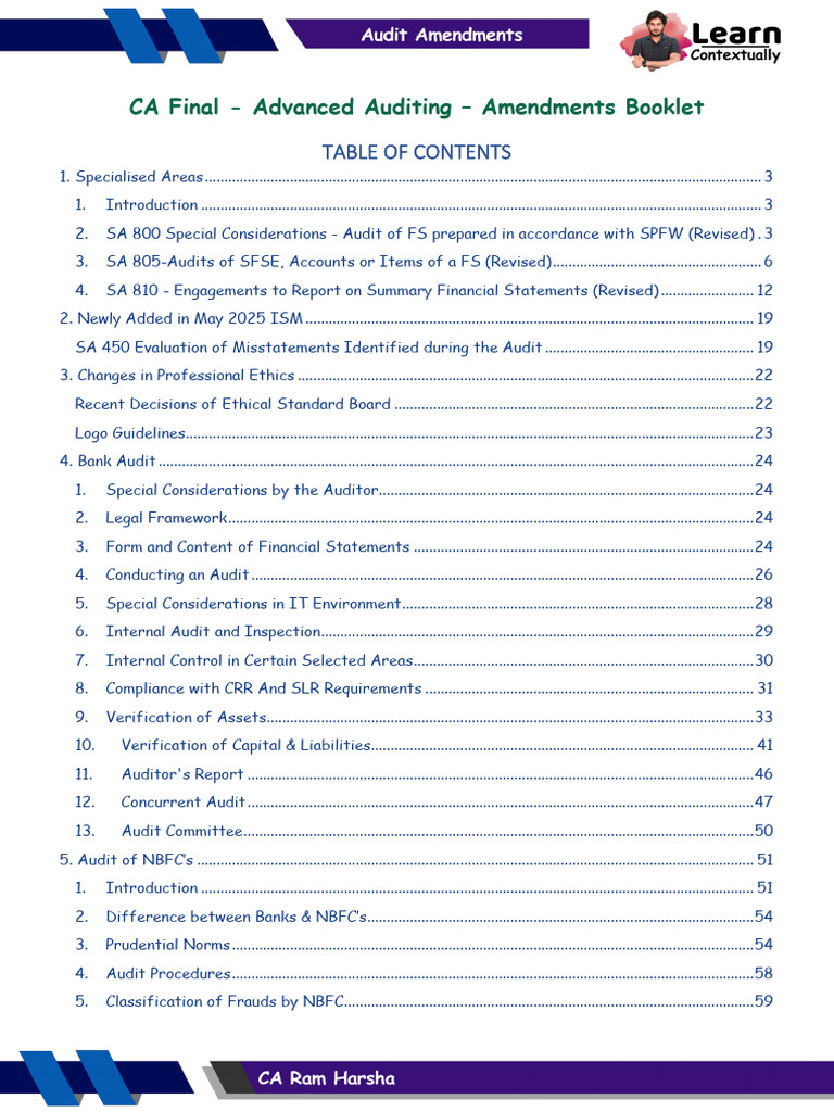 CA Final Advanced Auditing Amendments | PDF | Auditor's Report | Audit