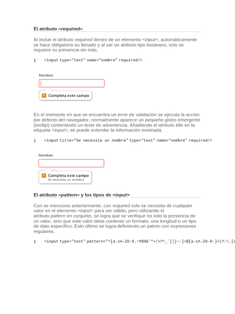Validación de Formularios con HTML5 | PDF | Informática | Ingeniería de ...