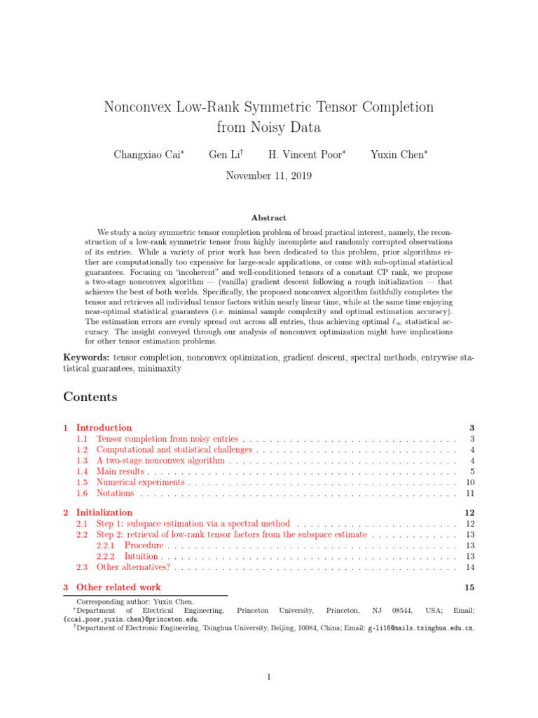 Nonconvex Tensor Completion Algorithm | PDF | Time Complexity ...