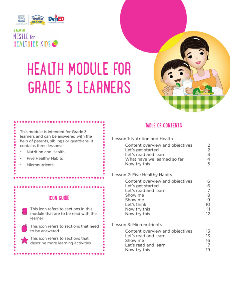 Grade 3 Health Module: Nutrition Guide | PDF | Malnutrition | Nutrition