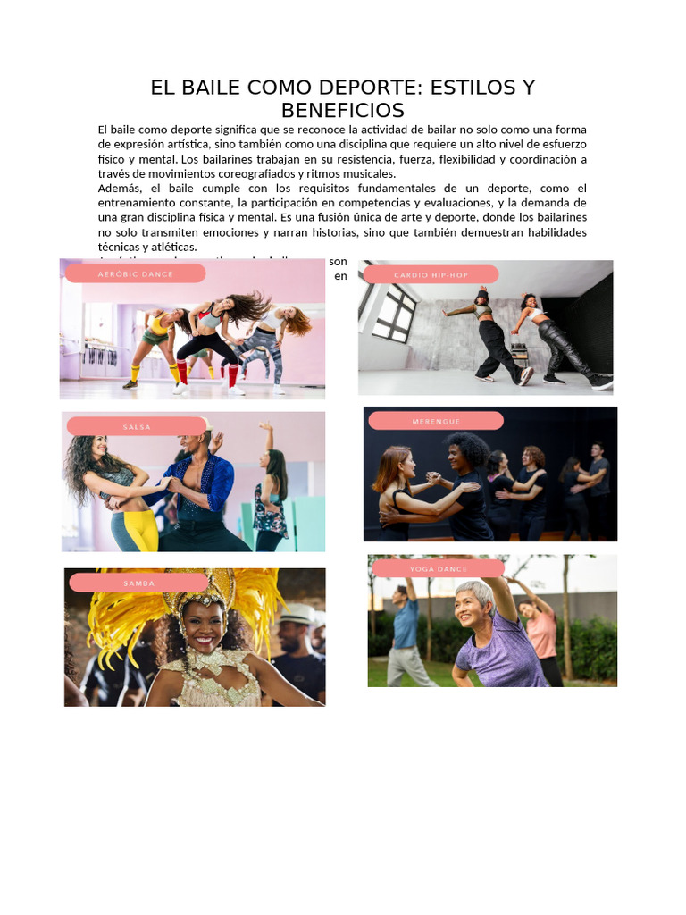 Tipos de Baile y sus Beneficios Fitness | PDF