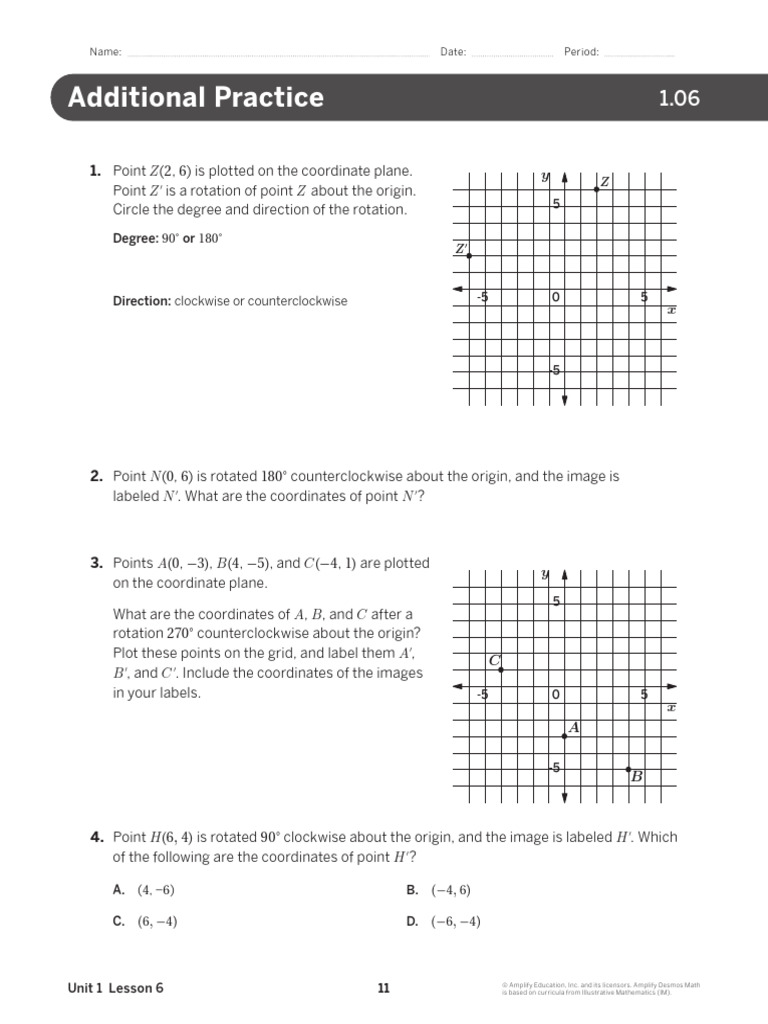 ADM G8 U1 L6 Additional Practice 1E | PDF | Euclidean Geometry | Space