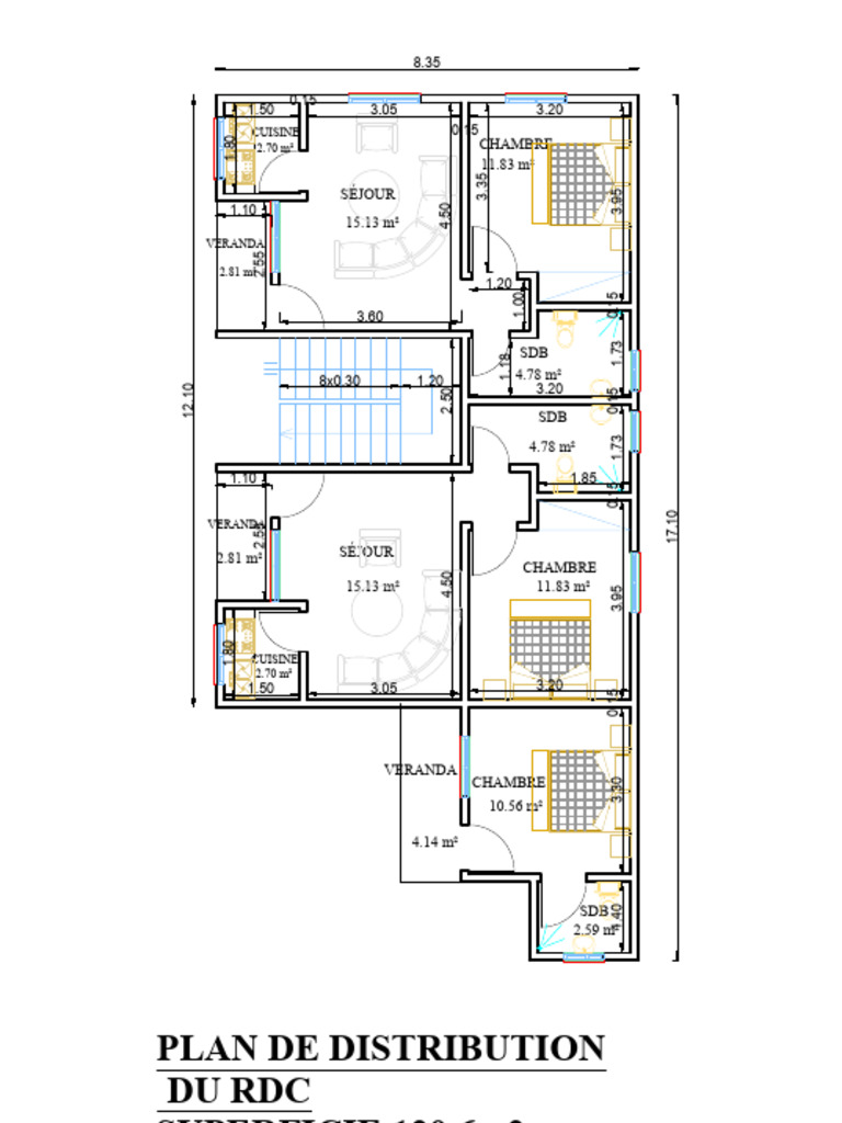 Distribution Plan for 120.6m² Space | PDF
