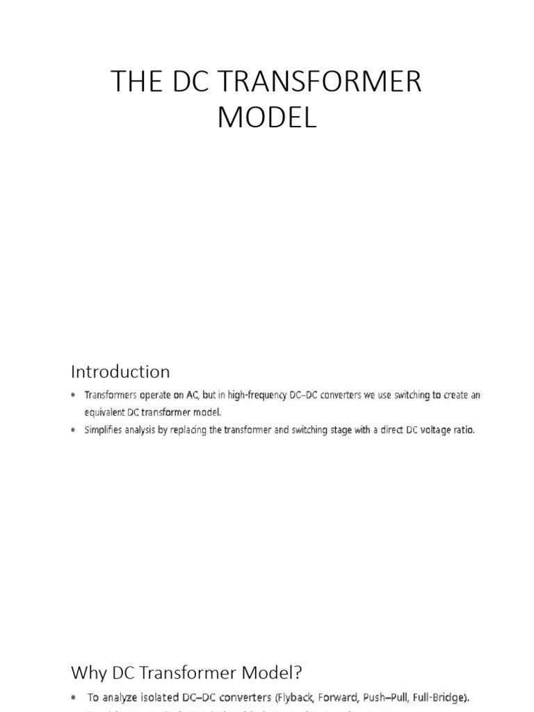 Understanding the DC Transformer Model | PDF