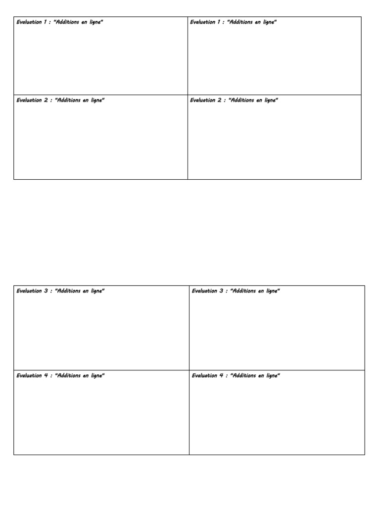 Mini Evaluation Additions en Ligne | PDF