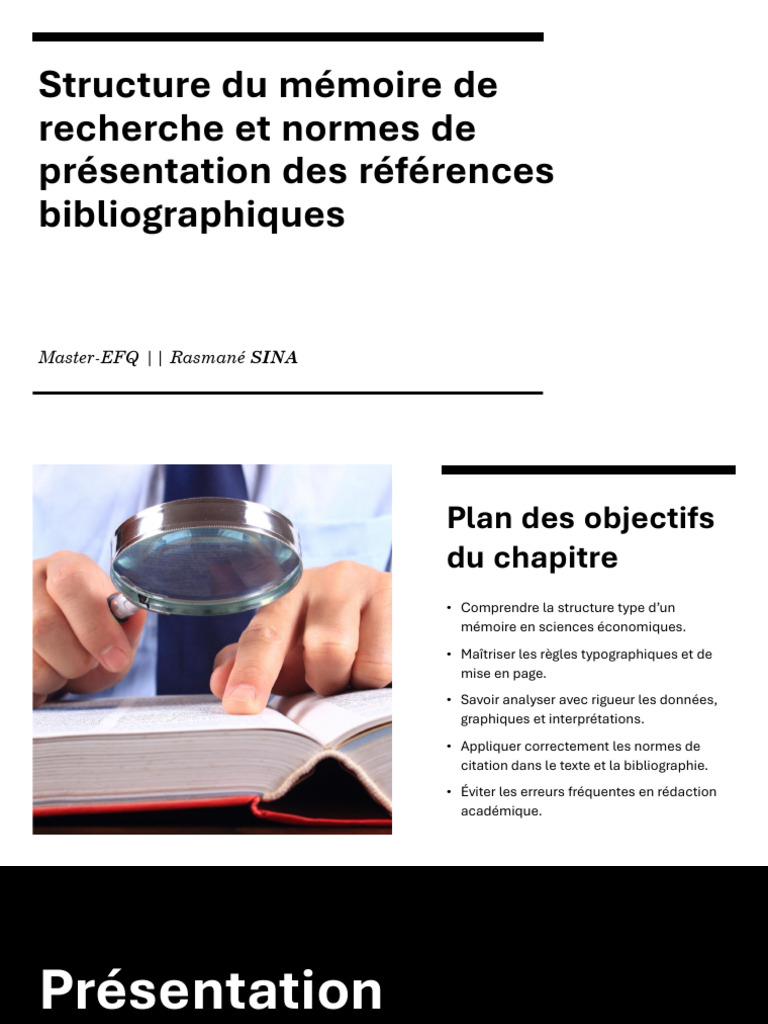 Structure et normes d'un mémoire en économie | PDF | Mise en page ...