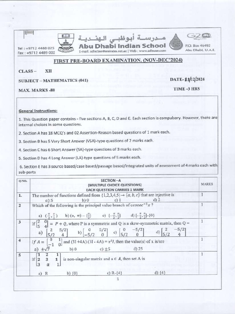 Mathematics' (24-25) 3 Yrs | PDF