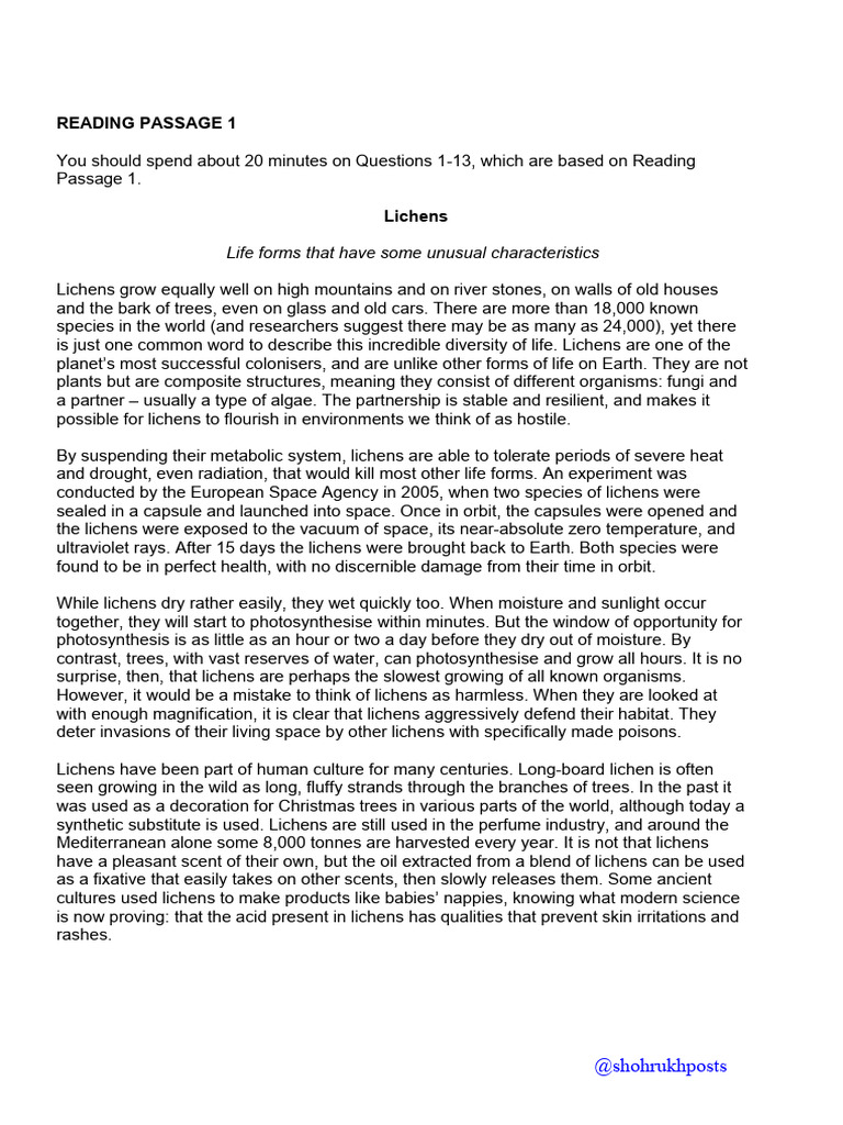 Lichens: Unique Life Forms Explained | PDF | Dolphin | Behavioural Sciences