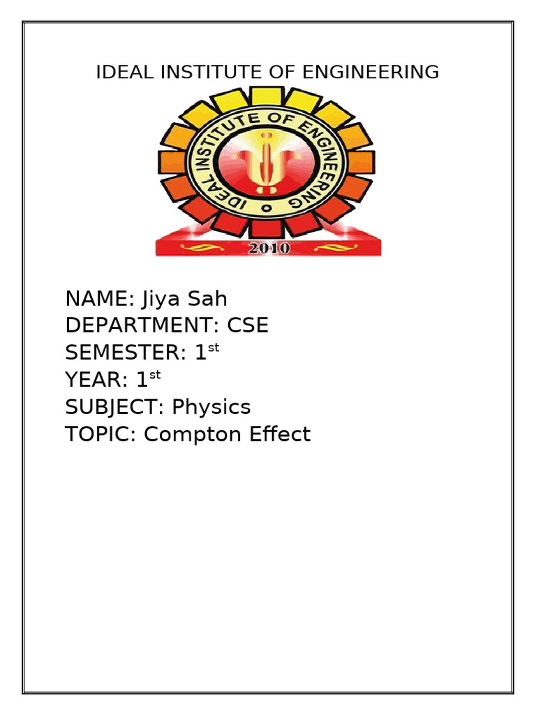 Ideal Institute of Engineering 2 | PDF | Scattering | Electron