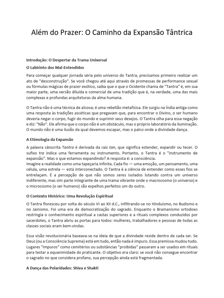 Tantra: Expansão da Consciência e Unidade | PDF | Tantra | Chacra