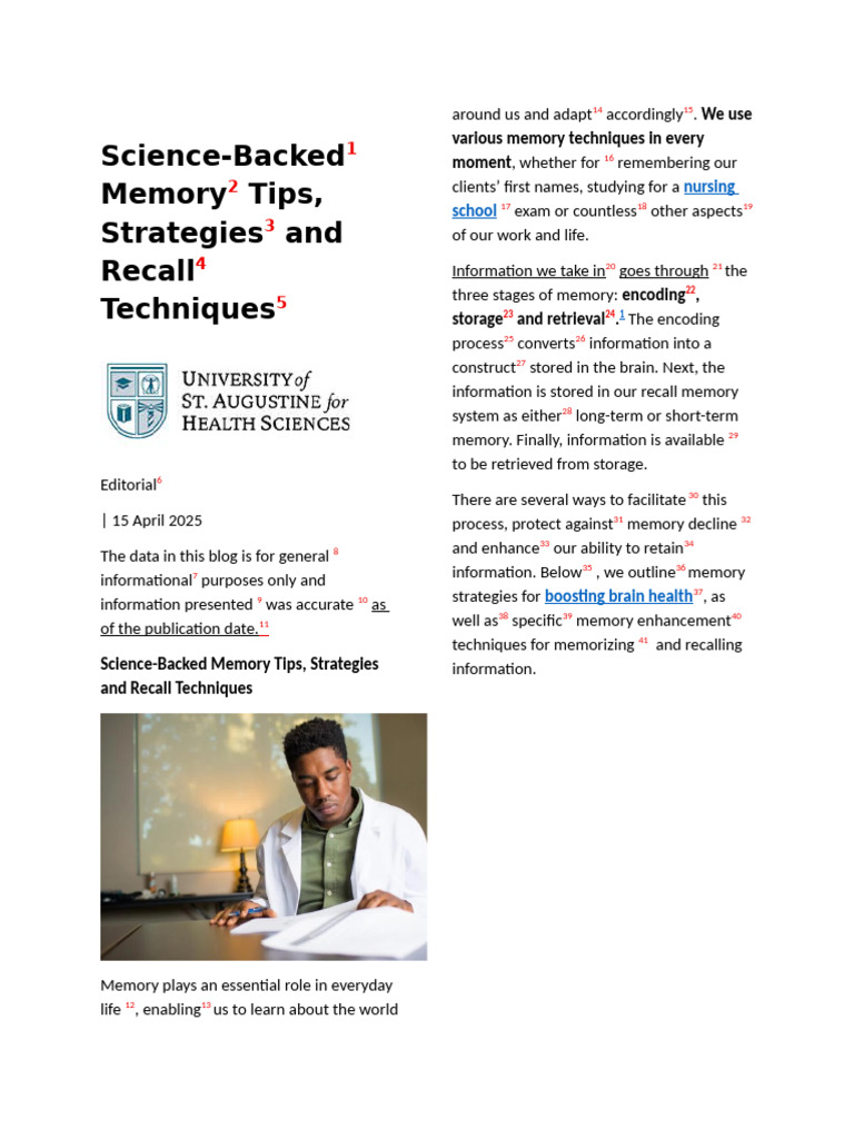 Science-Backed Memory Improvement Tips | PDF | Memory | Recall (Memory)