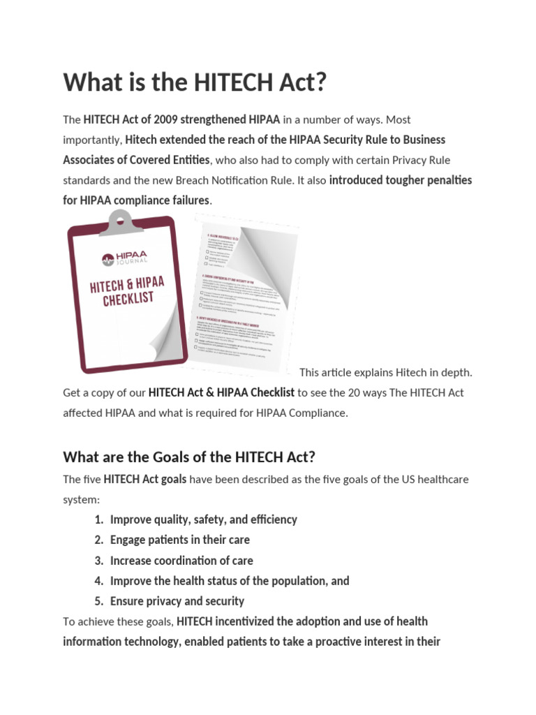Understanding the HITECH Act's Impact | PDF | Health Insurance ...