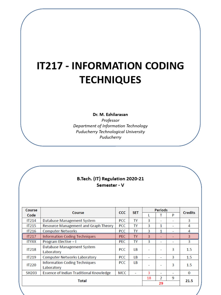 Information Coding Techniques Overview | PDF | Code | Information
