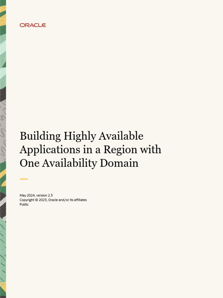 High Availability in One Availability Domain | PDF | Computer Network ...