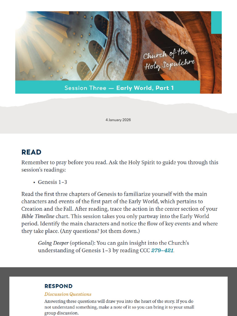 Session Three - Early World, Part 1 | PDF