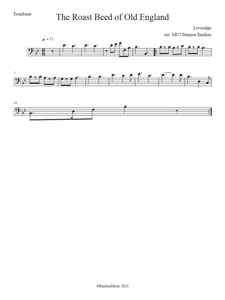 Arrangements de Trombone : Roast Beef | PDF