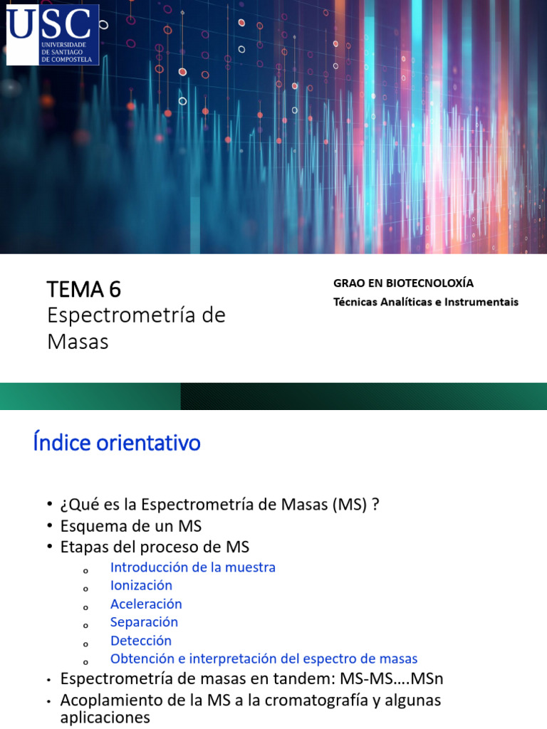 Espectrometría de Masas: Fundamentos y Aplicaciones | PDF ...