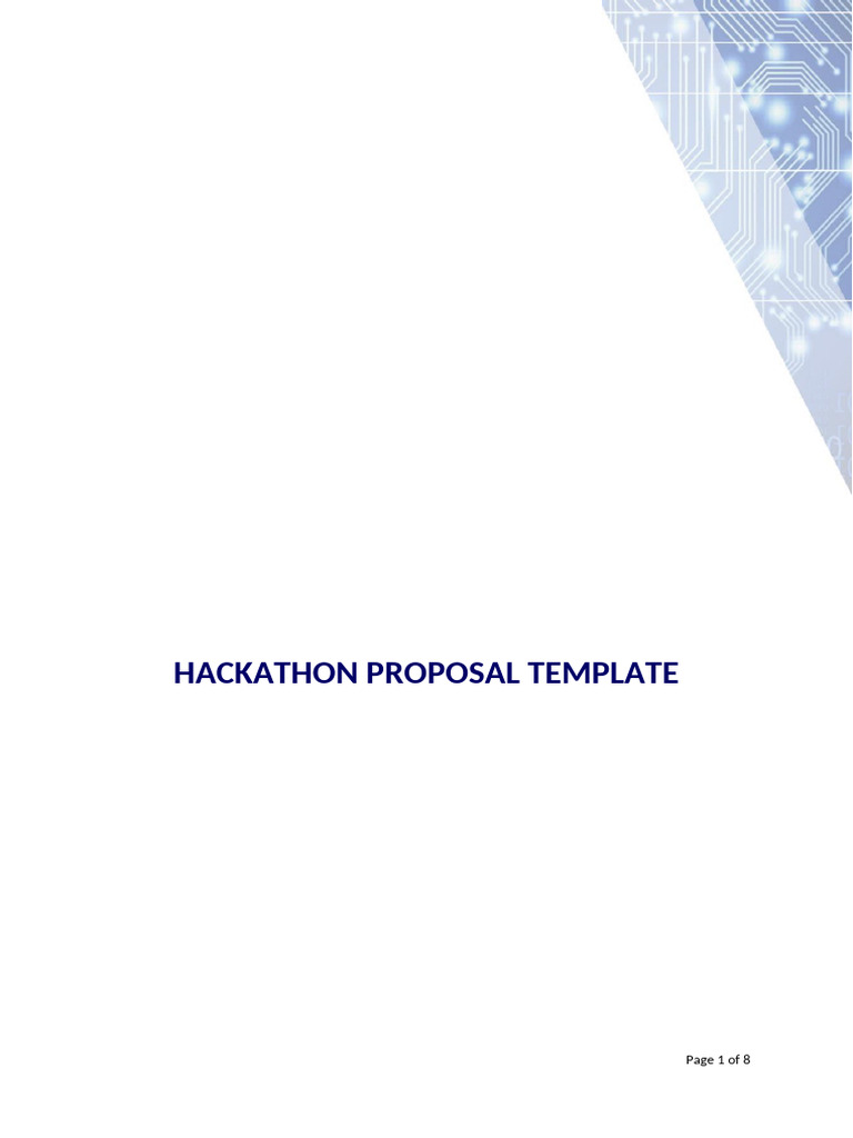 Hackathon Proposal Template Guide | PDF