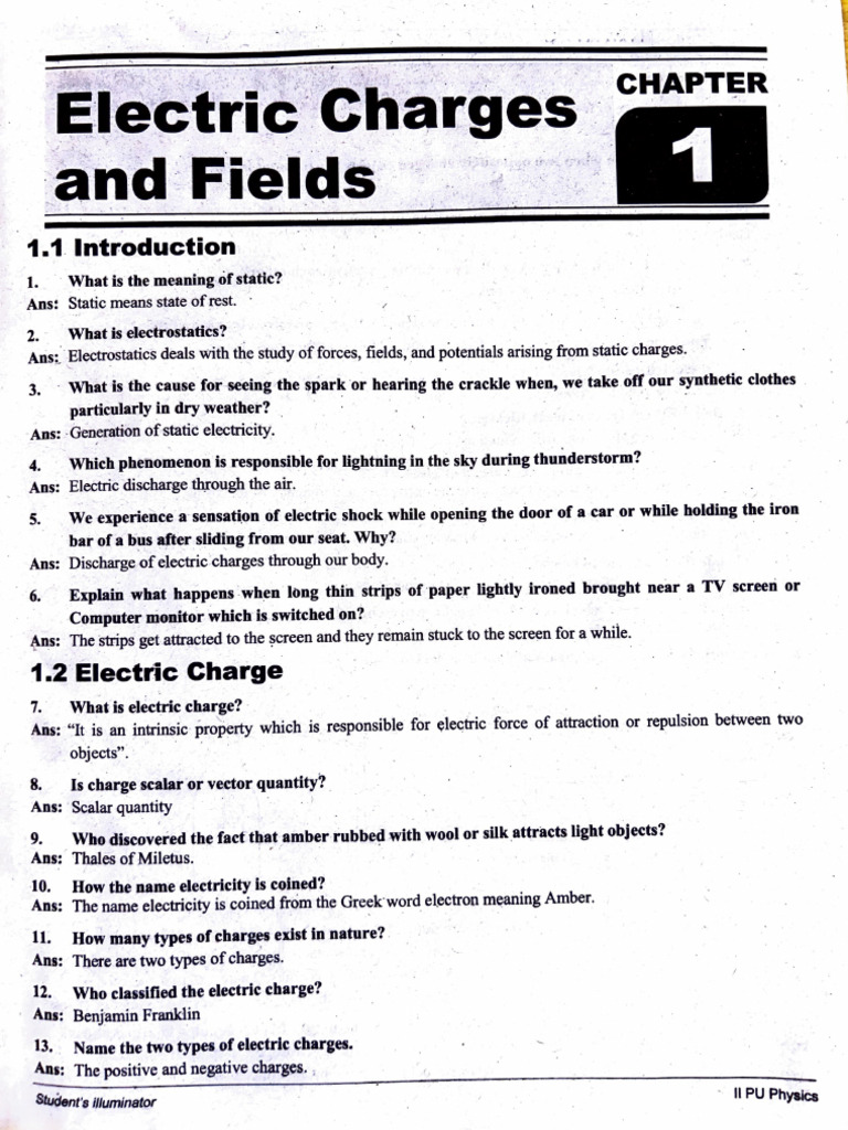 Jeevith Electric Charges and Fields | PDF