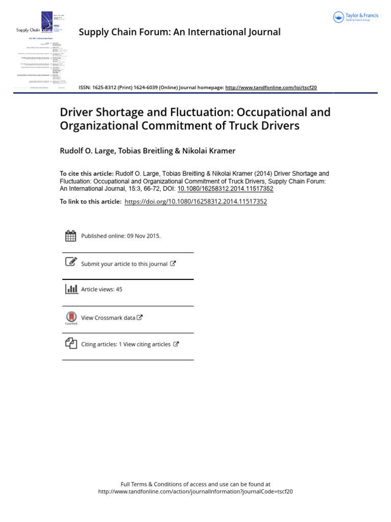 Truck Driver Commitment and Shortage Insights | PDF | Job Satisfaction ...