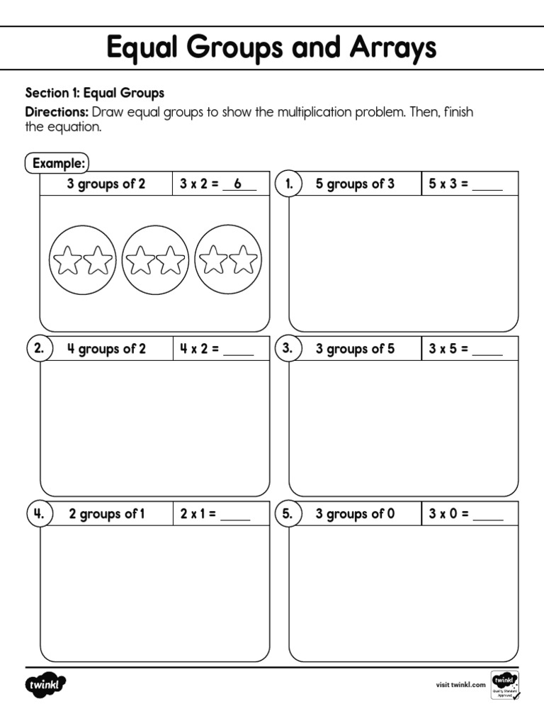 Equal Groups and Arrays Worksheets | PDF