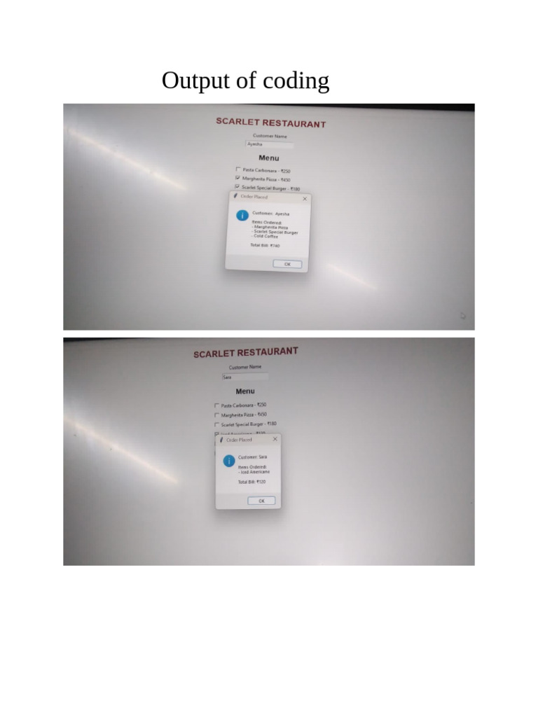 Output of Coding | PDF