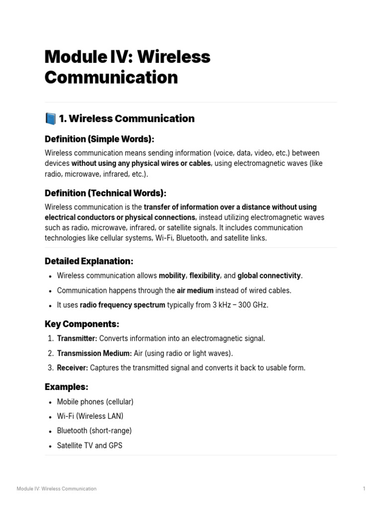 Wireless Communication Overview and Advances | PDF | 4 G | Channel ...
