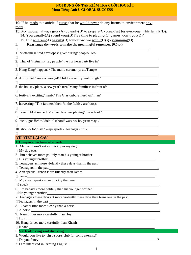 English 8 Exam Review Guide | PDF