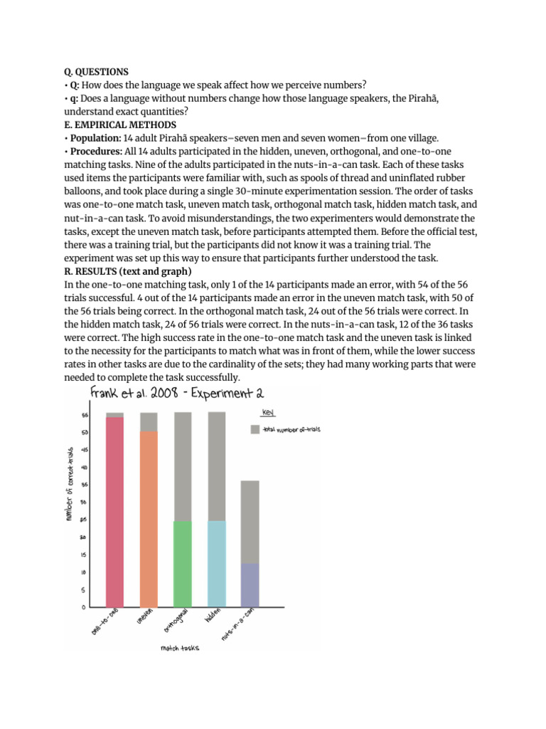 Language Impact on Pirahã Number Perception | PDF