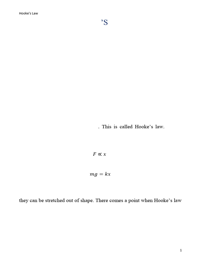 Understanding Hooke's Law Experiment | PDF