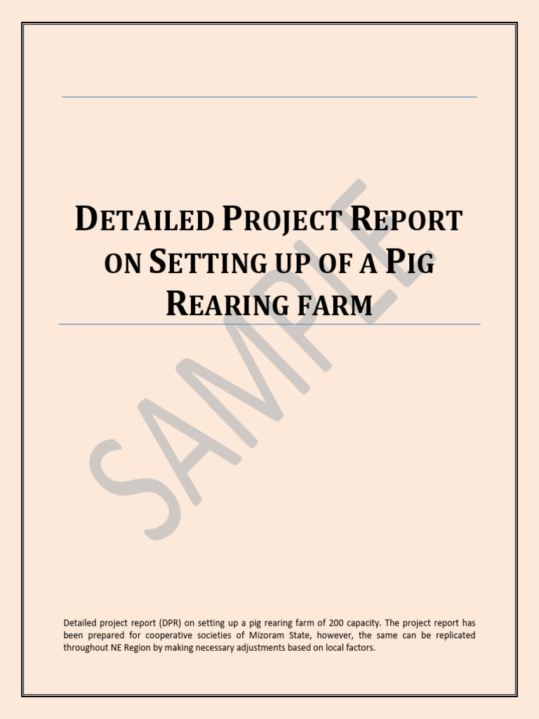 171804052017.Sample DPR Pig Rearing Farm | PDF | Pig | Meat