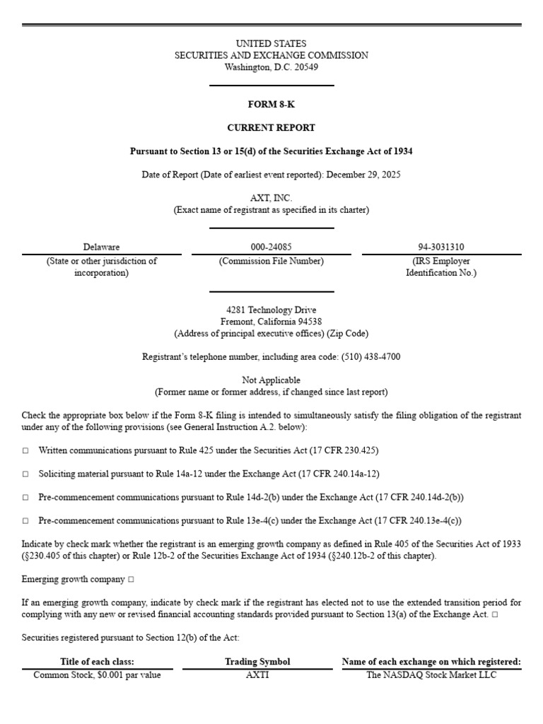 AXT, Inc. Underwriting Agreement Details | PDF | Securities (Finance ...