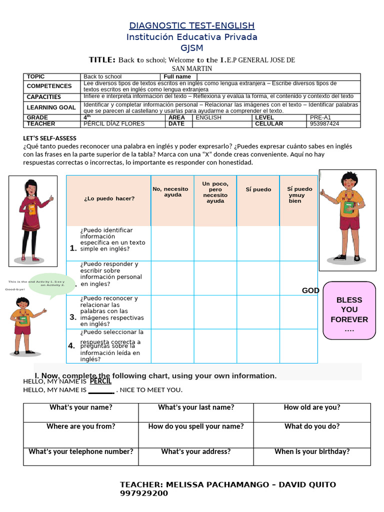 Actividades de inglés para 4to grado | PDF | Idiomas del Reino Unido