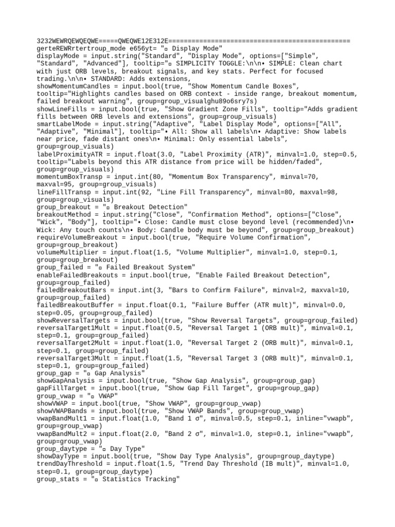 ORB Trading Strategy Settings Guide | PDF | Apl (Programming Language ...
