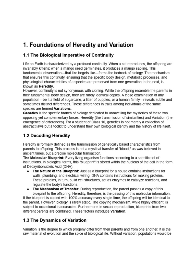 Heredity Notes Creation Plan | PDF | Genotype | Dominance (Genetics)